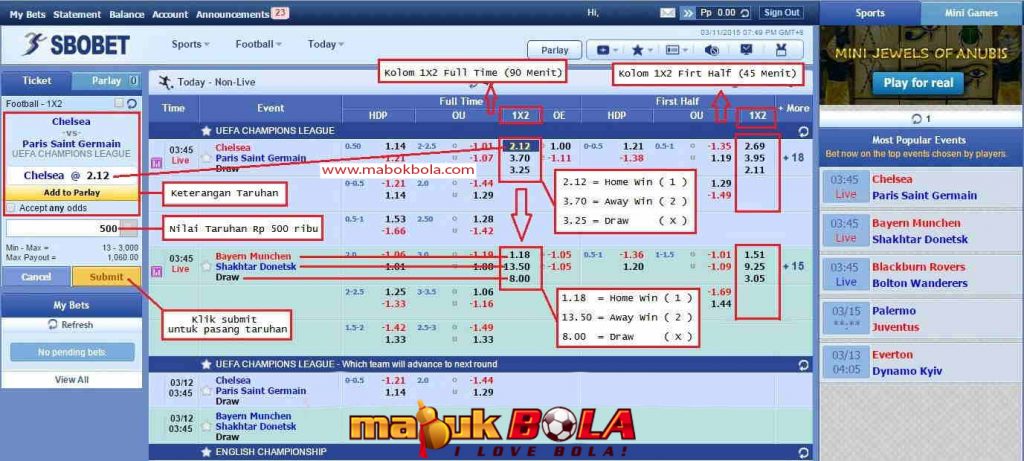 Judi Bola Cara Mengikuti Pasaran Judi Bola 1 X 2 Sbobet